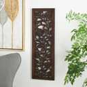 Deco 79 Wooden Floral Handmade Home Wall Decor Intricately Carved Acanthus Wall Sculpture, Wall Art 12" x 1" x 36", Brown