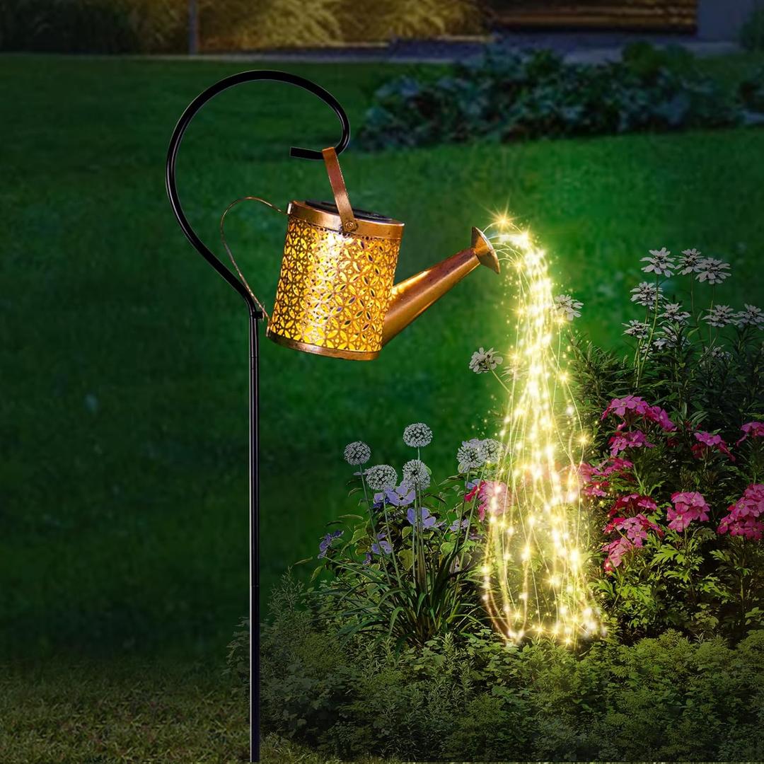 SRNPMIU Solar Watering Can Light - Solar Yard Decorations Outdoor,Garden Decor Lights for Yard,IP65 Waterproof Hanging Lantern Lights,Outside Garden Flower Bed Decor Light for Moms Birthday (Warm White)