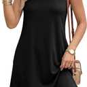 LUXVEER Summer Dress for Women 2026 Sleeveless Floral Boho Sundress Swimsuit Coverup Casual Loose Beach Vacation Outfits (M)