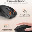 TECKNET Bluetooth Mouse, [ USB + BT1 + BT2 ] Wireless Mouse for Laptop, Silent Click, Ergonomic Design, 4800 DPI Computer Mice Wireless, Dual Mode for Laptop, Computer, iPad, MacBook