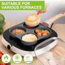 4-Cup Egg Pan, Premium Egg Pans Nonstick, Omelette Pan with Lid , Healthy Egg Frying Pan for Breakfast, Egg Sandwich, Hamburger, Pancake, Egg Skillet Suitable for Gas Stove & Induction Cookware