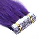 Hair Extensions Tape in Seamless Skin Weft Remy Human Hair (16Inch 10Pcs, Purple)