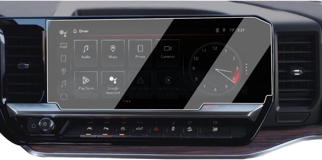Moonlinks Tempered Glass Screen Protector 13.4" Compatible with 2022-2025 Chevy Silverado GMC Sierra 1500/2500/3500 Navigation Touchscreen Protector High Definition 9H Hardness Anti-Fingerprint