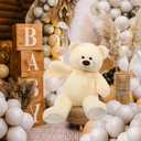 MorisMos Giant Teddy Bear Stuffed Animal 3 ft, 36 in Large Teddy Bear for Baby Shower Decor, Soft Big Stuffed Animal Plush Toy for Kid Birthday Christmas Girlfriend Valentines Gift,Beige/Cream