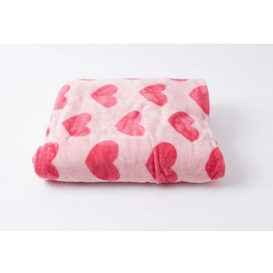 Ultra Soft Fleece Blanket for Women, Cozy Pink Throw Blanket for Sofa & Bed, Warm Plush Flannel Lightweight Blanket, Home Decor Gifts for Women, 58x78 inch Heart Shaped  Pink