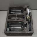 HomeFeel Mouthwash Dispenser for Bathroom, 12.7 oz, 2 Pack - Glass Mouthwash Bottle with 304 Stainless Steel Spout & Minimalist Labels, Style Mouthwash Container, Gold