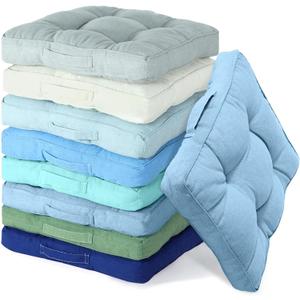 Gerrii 8 Pieces Floor Cushions for Kids Classroom Flexible Floor Seating Cushions Floor Pillows for Home School Kindergarten Daycare Nursery(Blue and Green Series,Square)
