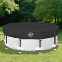 SAFANA 18FT Round Pool Covers for Above Ground Pools, Round Swimming Pool Cover [Upgrade 420D Thicker] Protective Leaf Cover, Elastic Band Auto Shrink & Seal, Tear Resistant, UV Protection, Black