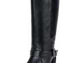 Jeossy Women's Black Riding Boots, Calf Knee High Boots, 951 US - with Zipper (DJY951 Black Size 8)