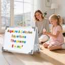 TANKEE Whiteboard 18x24 Inches Double Sided Magnetic Dry Erase Board with Stand, Foldable Desktop Tabletop White Board Easel Portable Whiteboard for Classroom Homeschooling Home Office School Teacher