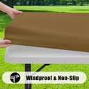 Smiry 2 Pack Rectangle Picnic Table Cloth, Waterproof Elastic Fitted Tablecloths, Washable Polyester Rectangular Patio Table Cover for Camping, Indoor and Outdoor (Brown, 30"x48")