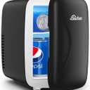 BEICHEN Mini Fridge, 4 Liter/6 Can Portable Cooler and Warmer Fridge for Drinks Skincare Food – Fast Cooling & Ultra-Quiet, Small Compact Refrigerator for Bedroom, Cosmetics, Office and Car(Black), 10.41" x 7.74" x 11"