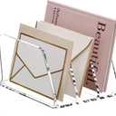 SANRUI Acrylic Mail Organizer for Desk, Clear Desk Organizer with 3 Vertical Slots, Upright Binder Divide for Notebooks, Mails, Books, Office Supplies, Small File Holder for Office,Home, School