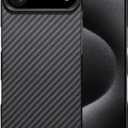 Aramid Carbon Fiber Case for iPhone 17 pro max, Fit for MagSafe, Aluminum Alloy Metal Lens Protection Black