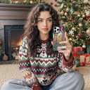 for iPhone 16 Pro Max Case,Stained Glass Rose Garden Pattern,Military-Grade Drop Protection,Elegant Floral Soft Slim TPU Protective Cover with Camera Protection for Girls