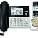 VTech VG208 DECT 6.0 Corded/Cordless Phone for Home with Answering Machine, Call Blocking, Caller ID, Large Backlit Display, Duplex Speakerphone, Intercom, LinePower(Silver/Black)