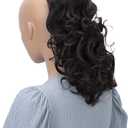 CAISHA 12" Hair Piece Braid Ponytail Extension Voluminous Wavy Black Dark Brown Mix PH219