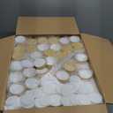 Layhit 64 Pcs Glass Jars with Lids Clear Small Jars with Plastic Woodgrain Lids, White Labels and Inner Liners Empty Round Cosmetic Containers for Creams Lotions Powder Candle Making (2oz/ 60 ml)
