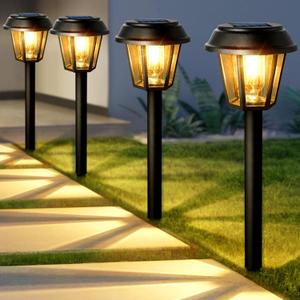 Solar Pathway Lights Outdoor 12 Pack Solar Lights Outdoor Waterproof 3000K Warm White Tungsten Filament Bulb for Yard Garden Landscape Path Driveway Lawn
