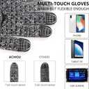 Achiou Winter Gloves for Men Women, 2 Pairs Touch Screen Texting Warm Running Gloves Thermal Soft Knit Lining, Elastic Cuff