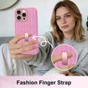 tharlet Compatible with iPhone 16 Pro Max Case with Finger Strap, Pink