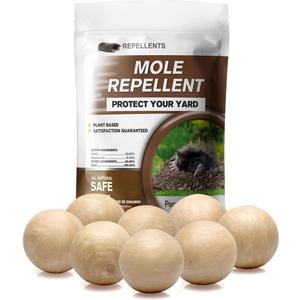 Mole Repellent for Lawns, Mole and Vole Repellent Outdoor, Gopher Repellent, Groundhog Repellent Outdoor, Armadillo Repellent, Mole Deterrent for Yard, Lasts Up to 3 Months, 8 Balls