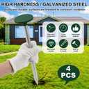Otoolling 4 Pack 12 Inch Survey Marker Stakes Galvanized Rebar 1.35 lb Heavy Duty Hi Vis Property Line Marker Post for Paver Garden Lawn Landscape Edging Weed Barriers (Green)