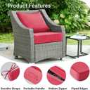 IPYNBAP Outdoor Cushions for Patio Furniture,Outdoor Seat Cushion Set 24 x 24 x 5.75 Inch,Waterproof & Fade Resistant Outdoor Chair Cushions,Deep Patio Chair Cushion with Removable Cover,Burgundy