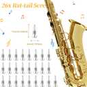 Alto Saxophone Repair Kit,92 Pcs Alto Saxophone Repair Parts Replacement Tools Set,Woodwind Musical Instrument Maintenance Replacement Accessories