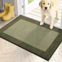 PURRUGS Dirt Trapping Door Mat 20" x 32", Non-Slip Washable Entry Mat, Dog Doormat, Front Door Mat, Super Absorbent Entrance Mat for Muddy Shoes & Paws, Budding Green & Sage Green