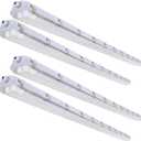 kadision 8FT LED Vapor Tight Light Fixture with 2X T8 Tubes, 100W 12500lm 5000K Daylight 100-277V, Surface Mount IP65 Waterproof Shop Light for Car Wash, Garage, Warehouse, 4-Pack