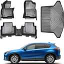 Vanseno Floor Mats and Cargo Liner Compatible for 2013-2016 MazdaCX-5 Trunk Mat Floor Liners All Weather Protection TPE Mats for 2013 2014 2015 2016 Mazda CX5 Accessories (Floor Mat+Trunk Mat)