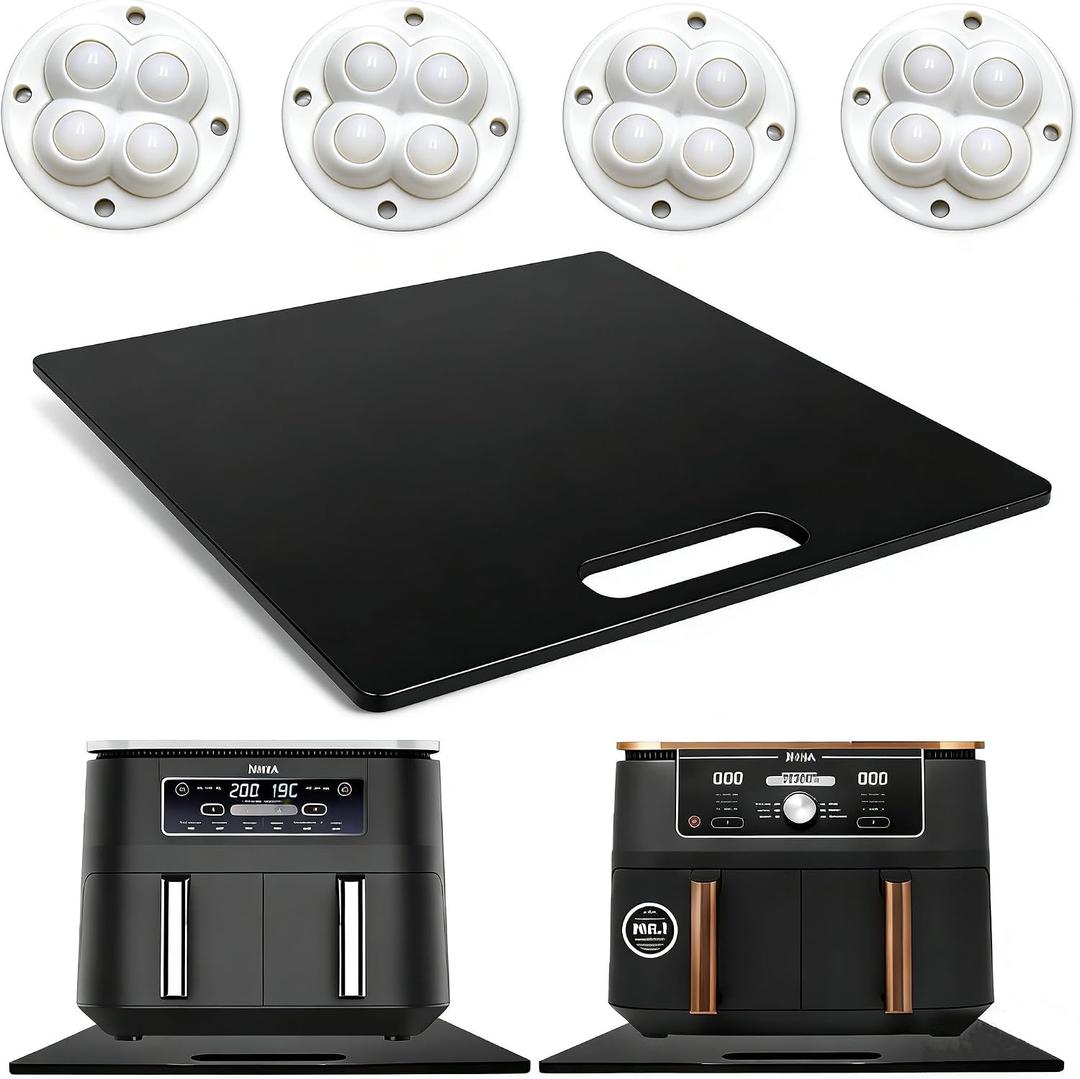 Appliance Sliding Tray with 360° Wheels & Handle, 17”x13” Acrylic Countertop Organizer, Fits Coffee Makers, Air Fryers & Most Kitchen Appliances