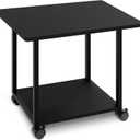 MARTY 22"x15.75" Large Under Desk Printer Stand with Storage Shelf 2-Tier Rolling Printer Cart with Wheels Printer Table for Home Office Heavy Duty Storage Rack for Scanner Fax Machine, Black