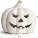Fall Decorations for Home - White Handmade Terracotta Jack O' Lantern