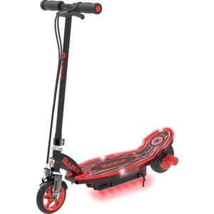 Razor Power Core E90 Electric Scooter with hub Motor, Push-Button Throttle, for Kids 8+ (Black/Red (Glow))