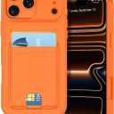 Petocase for iPhone 17 Pro Wallet Case Card Holder Slot Ultra Slim Fit Flexible TPU Gel Rubber Soft Skin Silicone Protective Phone Case Cover for Apple iPhone 17 Pro 6.3 inch Orange
