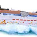Crelloci 1PCS Aircraft Carrier Toy Cruise Ship with Lights and Sounds, Model Aircraft Carrier Navy Ship, Nautical Decorations Ocean Theme Party Supplies for Boys Gift Age 3-8 Collection