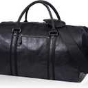 seyfocnia Oversized Duffle Travel Bag Waterproof Leather Weekend Bag Large Carry On Large Carry On Hangbag for Mens or Women