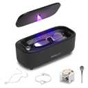 Ultrasonic Jewelry Cleaner, 50KHz 14oz Professional Ultrasonic Cleaner Machine with 4 Timer Modes,304 Stainless Steel Tank for Jewelry, Eyeglasses, Rings, Coins, Watch Strap,Dentures (Black)