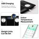 Digital Simple Scale with Led Display Practical Body Fat Scale, Bathroom Scale with Smartphone App (Black)