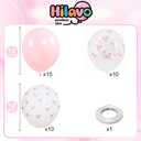 HILAVO Pink Bow Balloons, 12 Inch Pastel Light Pink Transparent White Bow Print Coquette Balloon for Girls Women Birthday Bachelorette Party Bridal Baby Shower Wedding Anniversary Decorations Supplies