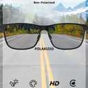 Carbon Fiber Polarized Sunglasses for Men Trendy Driving Sunglasses Shady Sun Glasses with UV Protection (Gunmetal Frame/Black Lens)