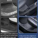 2025 8PCS Tesla Door Sill Protector for Model 3 2024 2025 Highland, Carbon Fiber Door Sill Scuff Plate Edge Guard, Front and Rear Door Entry Guard Scuff Plate Carpet Front Rear Sill