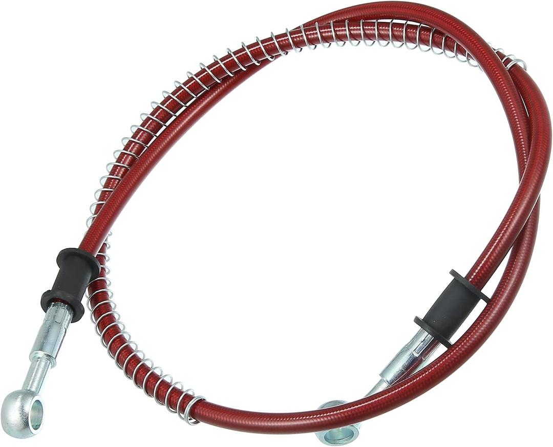 Motoforti 100cm 39.37" 10mm Motorcycle Braided Brake Clutch Oil Hoses Line Pipe Clutch Throttle Gas Line Fuel Pipe Red for ATV for Dirt Bike