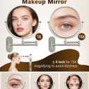DECLUTTR 9 Inch Wall Mounted Makeup Mirror, 15X Magnification Double Sided Swivel Extendable Bathroom Mirror