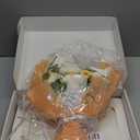 Completed Crochet Flowers Handmade Knitted Bouquet [ Rose Puff flower Fairy Light Gift Card Bag Kit ] for Mother Valentine Birthday Wedding Home Decor (Yellow)