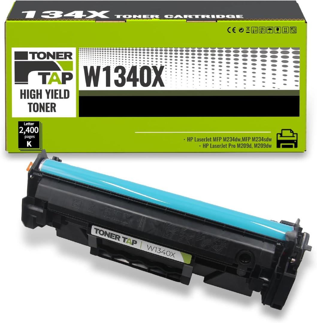 TonerTap 134X Black Toner Cartridge, High-Yield Replacement for 134A Toner Compatible with LaserJet M209dw M209d M234dw M234sdn M234sdw Printers, W1340X Toner