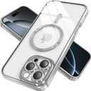 Magnetic Clear Case for iPhone 15 Pro Max with Full Camera Lens Protection,Compatible with MagSafe,Plating Soft TPU Phone Case,Anti-Scratch Shockproof Slim Cover for Women Gilrs Men - Sliver (Silver)