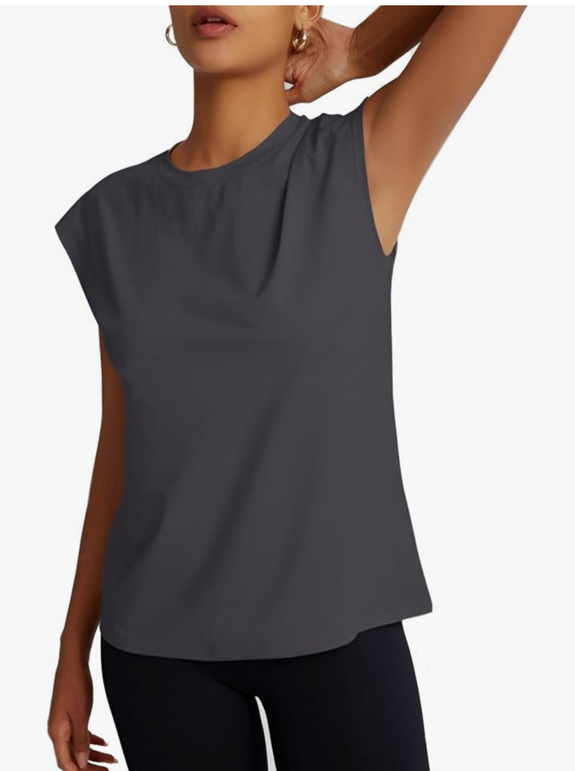 Women's Moisture Wicking Athletic Shirts - Tennis Pickleball Tops, Gym Workout Tee with Cap Sleeve, Quick Dry Exercise Shirt. Size XL